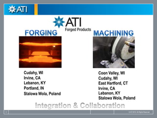 2 © ATI 2014. All Rights Reserved.
Cudahy, WI
Portland, IN
Stalowa Wola, Poland
Irvine, CA
Lebanon, KY
Irvine, CA
Stalowa Wola, Poland
East Hartford, CT
Coon Valley, WI
Cudahy, WI
Lebanon, KY
 