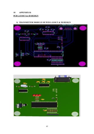 45
10 APPENDIX B:
PCB LAYOUT & 3D DESIGN
1) TRANSMITTER MODULE OF PCB LAYOUT & 3D DESIGN
 