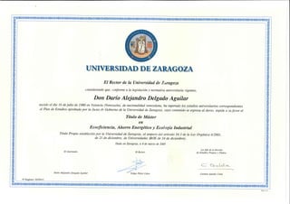 Master Degree Universidad de Zaragoza