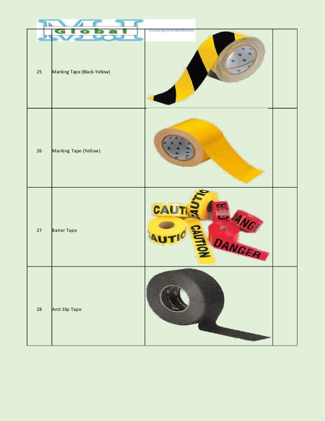 Safety items list