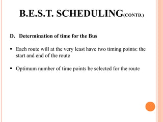 Scheduling of BEST bus | PPTX