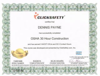 OSHA 30 Certificate