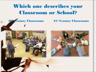 Which one describes your
Classroom or School?
20th
Century Classrooms  21st
Century Classrooms
 