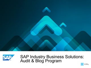 SAP Industry Business Solutions:
Audit & Blog Program
 