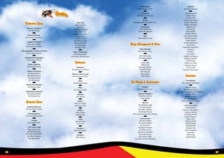 26 27
French Horn
Mr Nicholas Smith
b
Trombone
Dr Richard Clarkson
b
Drums
Pg Sallehuddin Pg Mohd Noor
b
Percussion
Mrs Faith Klein
Arif Amir Hamzah
b
Bass
Miss Stefanie Chua
Stage Management & Crew
Stage Manager
Mrs Deanna Carter
b
Mr Chris Lush
Mr Dave Sargent
b
Eauel Alba
Mabel Lim
Mayang Shaaban
Najibah Abidin
Rafi Hussein
Syasya Jafny
Wafi Habib
Set Design & Construction
Designer
Ms Kirsty McLean
b
Assistant Designers
Miss Rosie Curtis
Esme Smith
b
The Car
Mr Matthew Legg
Mr Paul Hogan
Mr Milo Valentino
Mr Robin Hinson
Mrs Courtney Darwent (Wings)
b
Construction
Mr Harry Baker
Mr Akmal Metali
Mr Alex Perry
Mr Isham Suhaimi
Mr Bryan Ariar
Miss Rina Abdullah
Mr Justin Harris
Mr Andrew Abbs
Mrs Susan Smith (Bunting)
Painters
Mr Robin Hinson
b
Aiysha Shariful
Andrea Chan
Anisha Chua
Arina Aidiradiman
Ariqah Marhalim
Balqis Alihishim
Daphne Ng
Ellie Innes
Esme Smith
Ibrahim Kamit
Iman Shamsuddin
Isabelle Incham
Izzah Hamid
Izzatul Mohaimin
Kai Jie Hii
Khadijah Norshafiee
Lina Kua
Lisa Kua
Lucy Harris
Nabilah Ali Hassan
Rahimah Na’aim
Ruth Wong
Shiuh Lin Chan
Syahdina Anuar
Varuna Slik
Yasmeen Syed Amir
Costumes
Coordinator
Mrs Angela Piddington
b
Ms Julie Ayres
Mrs Tracey Purkis
Mrs Lynne Hutchinson-Whitehead
Ms Sue Joshi
Ms Jo Newton
Mrs Miriam Legg
Mrs Courtney Darwent
b
Aisha Hammawa
Anisah Kamal
Ameera Afuwardeen
Calypso Morley
Charlotte Harris
Daniel Olayemi
Eauel Alba
Eleanor Briffa
Isabel Hassall
Isabelle Sim
Natasha Lim
Serene Shaaban
Tania Teo
Yew Yi Yap
Zainab Shofu
Credits
Production Team
Director / Producer
Mr Will Kemp
b
Musical Director
Ms Janette-Lynn Brass
b
Assistant Directors
Mrs Anna Hogan
Mrs Sarah Grimshaw
b
Choreographer & Dance Director
Mrs Carolyn Moran
b
Assistant Choreographer
Ms Kathryn Nesbitt
b
Dance Assistant
Ms Camilla Cullen
b
Chorus Assistants
Ms Kate Bayford
Mr Robin Hinson
Mrs Julia Rickell
Mr Ed Hassall
b
Production Manager
Mr Simon Carter
b
Production Assistants
Ms Yasmin Riches
Ms Phoebe Ten
Technical Team
Technical Director
Mr Jon-Mark Nesbitt
b
Sound Engineer
Mr Syarif Baharuddin
b
Cueing
Mrs Phyllis Thin
b
Arts Centre Staff
Miss Freda Chen
Mr Hadi Suphien
Mr Daus Mohd Salleh
Mr Milo Valentino
Mr Amir Sabtu
Tech Club
Adeel Kauther
Afiah Ali
Ainureen Khalidin
Chan Zhi Goh
Georgia Seymour
Jorge Perry
Seraphine Goh
Siew Qian Tiong
Syuaib Khalifah
Yi Ying Wong
Zaheer Cader
b
Music Technicians
Mr Khaliq Habib
Mr Yamin Abd Rahman
Orchestra
Conductor
Ms Janette-Lynn Brass
b
Piano & Vocal Coach
Mrs Marieta del Mar
b
Flute
Ms Nicole Sumich
b
Oboe
Mr Estevan Ellul
b
Clarinet
Alex Norris
b
Violin 1
Shian Li Chiam
Mr Jamie Sales
bViolin 2
Evan Chiam
Nathan Han
bViola
Michael Koh
Yi En Tan
b
Trumpet 1
Mr Paul Edgeler
b
Trumpet 2
Toby Harris
 