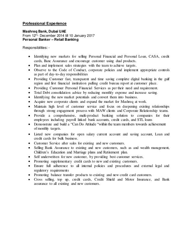 robin bank amp finance personal banker responsibilities