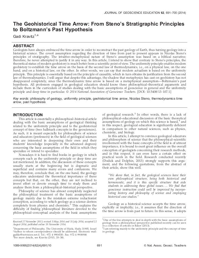 The Geohistorical Time Arrow From Stenos Stratigraphic Principles