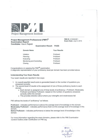PMP Score Card - July 8th 2015