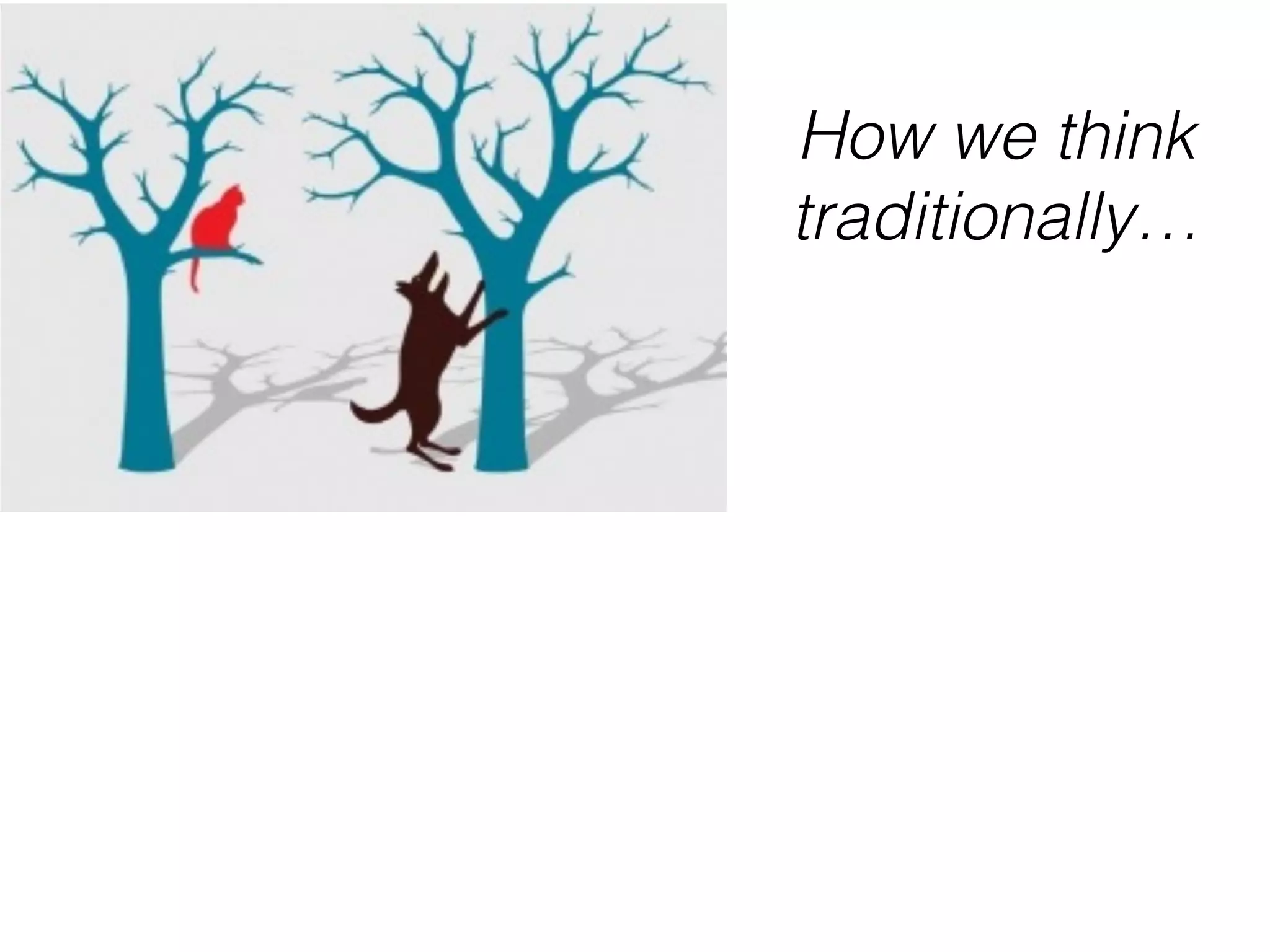 How we think
traditionally…
 