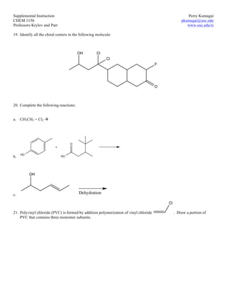 Perrychem CHEM 115b Final Exam Review 2015 | PDF