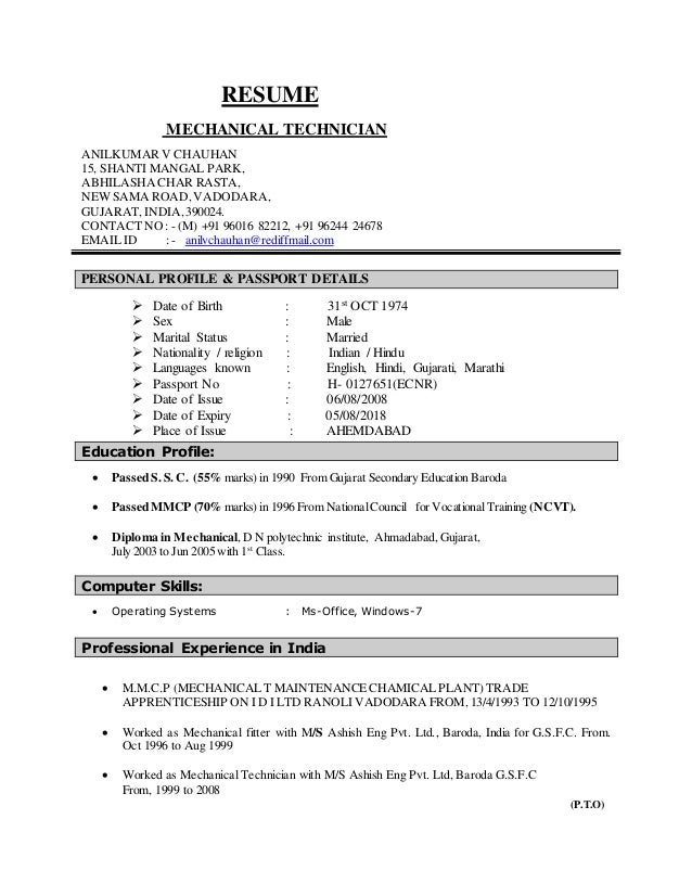 cv for mechanical technician major magdalene project org resume for mechanical technician