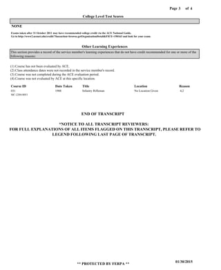 Military Transcript | PDF