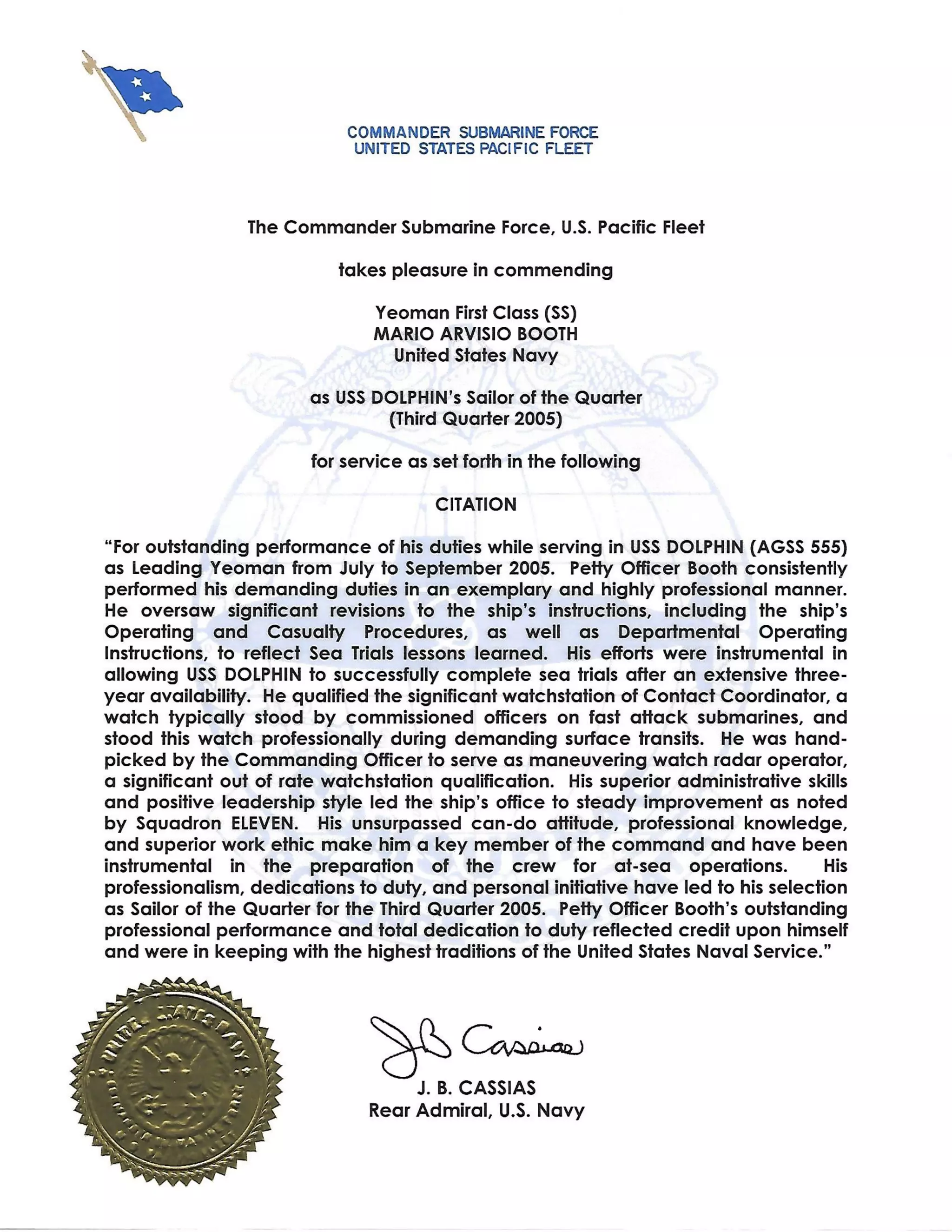 Letter of Commendation 555 | PDF