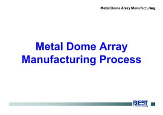 14
Metal Dome Array
Manufacturing Process
Metal Dome Array Manufacturing
 