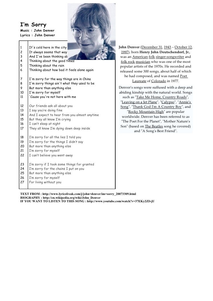 E3 Det Im Sorry John Denver