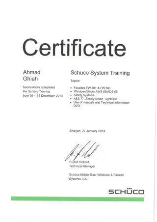 2-(Schuco Certificate)
