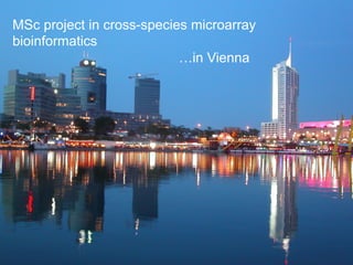MSc project in cross-species microarray
bioinformatics
                           …in Vienna
 