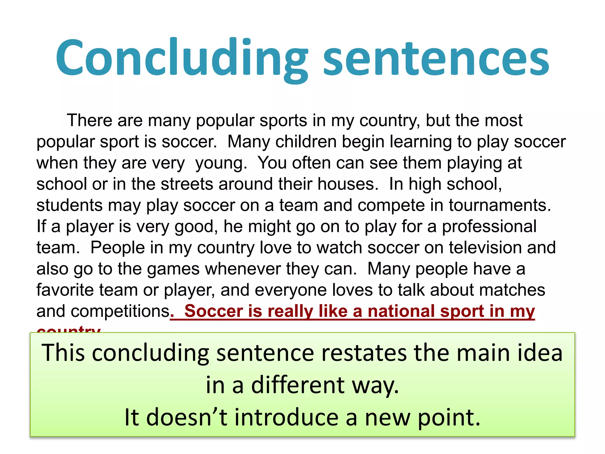 E3 m2.2 Concluding sentences | PPT