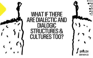 @WILLSH 
SMITHERY.CO 
WHAT IF THERE 
ARE DIALECTIC AND 
DIALOGIC 
STRUCTURES & 
CULTURES TOO? 
 