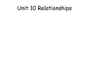 Unit 10 Relationships

 
