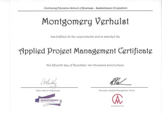 Proj Management Certificate