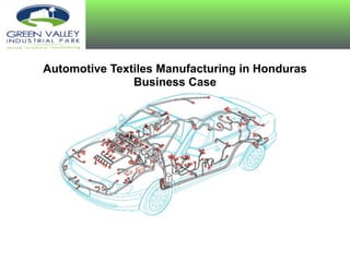 Automotive Textiles Manufacturing in Honduras
Business Case
 