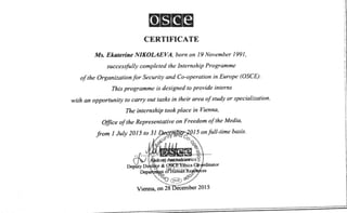 OSCE Certificate