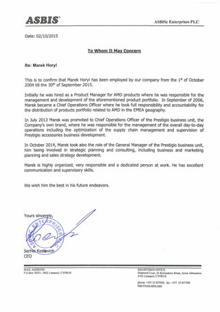 Recommendation letter Asbis | PDF