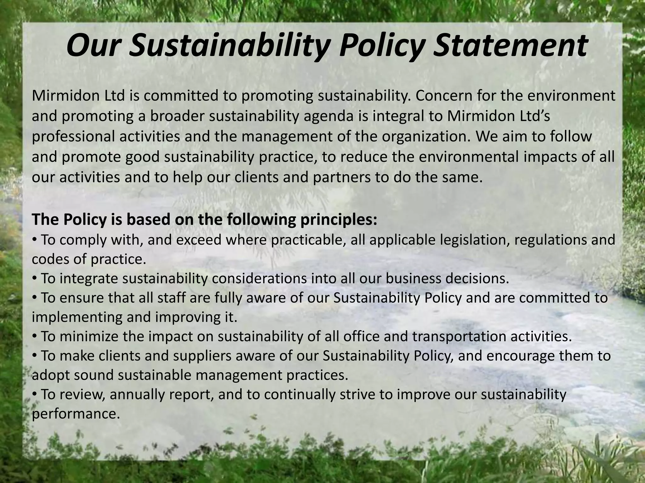 Sustainability Policy Ppt
