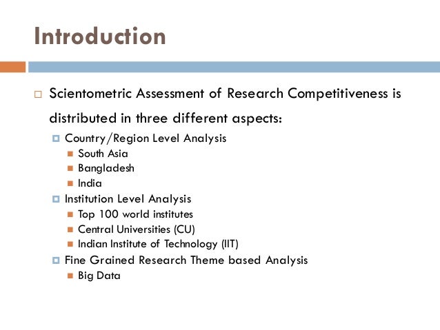 Scientometric analysis phd thesis