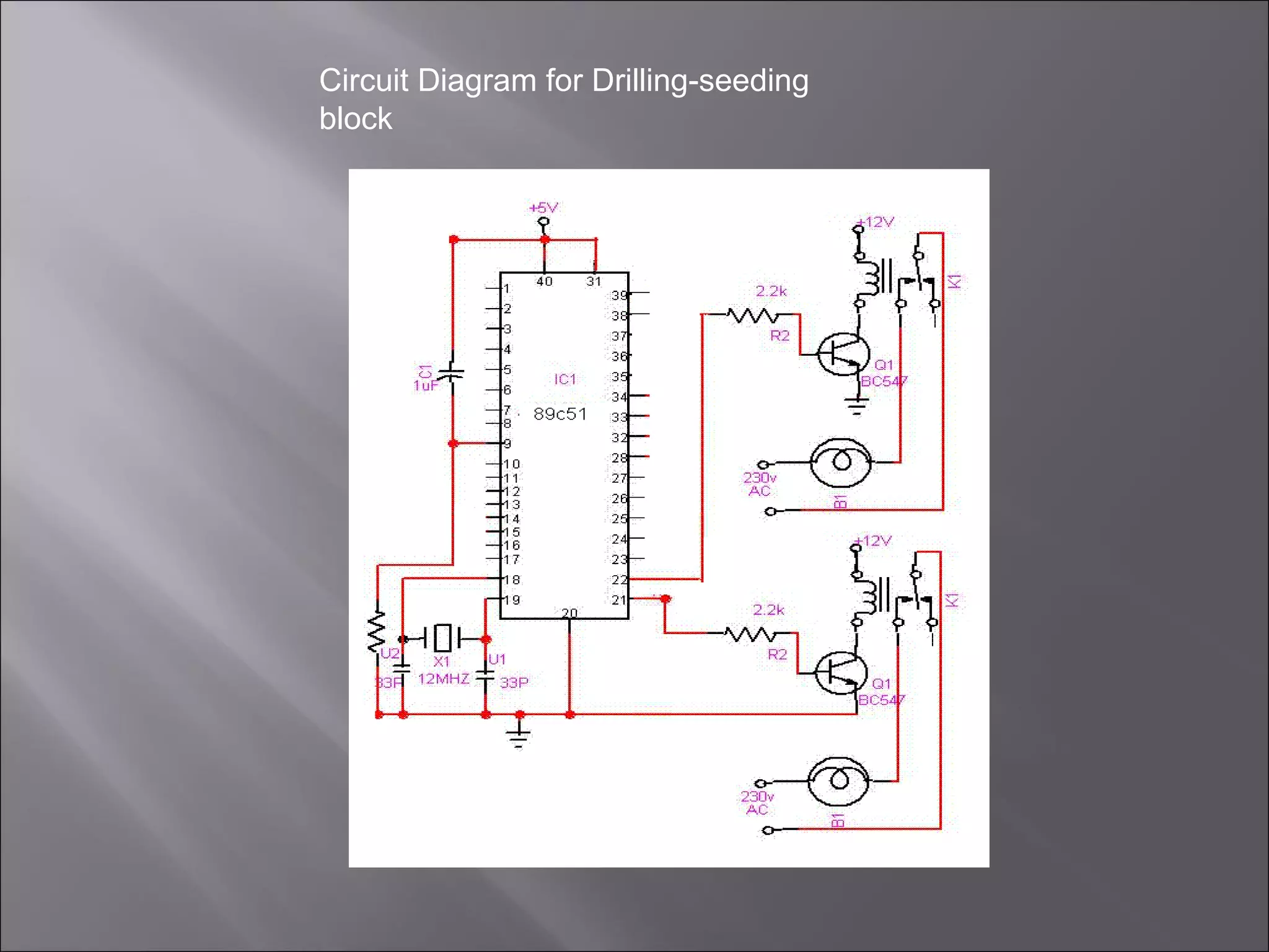Circuit Diagram for Drilling-seeding
block
 