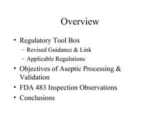 Aseptic Processing Regulations – SCCV