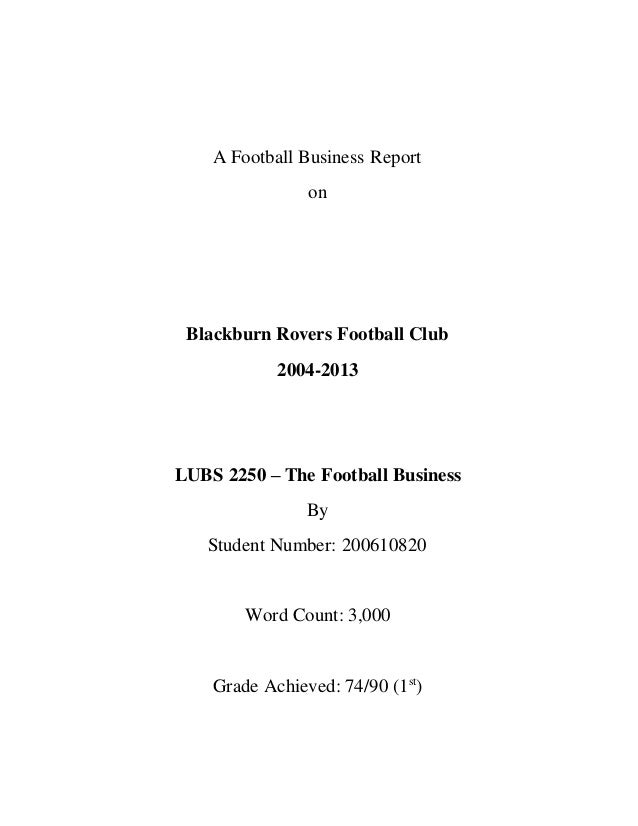 Football Business Report On Blackburn Football Club football-business-report-on-blackburn-football-club