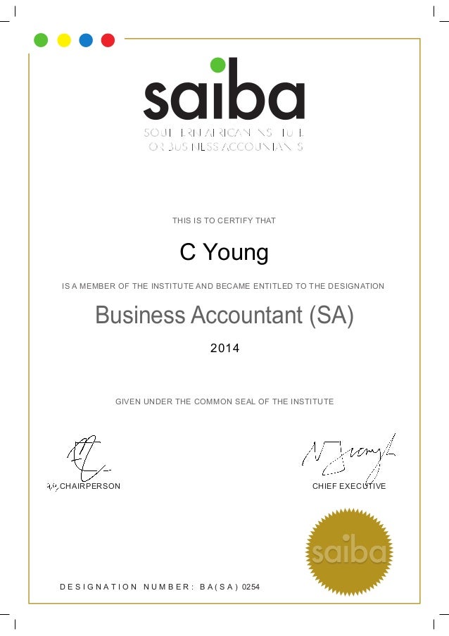 saiba c young ba certificate