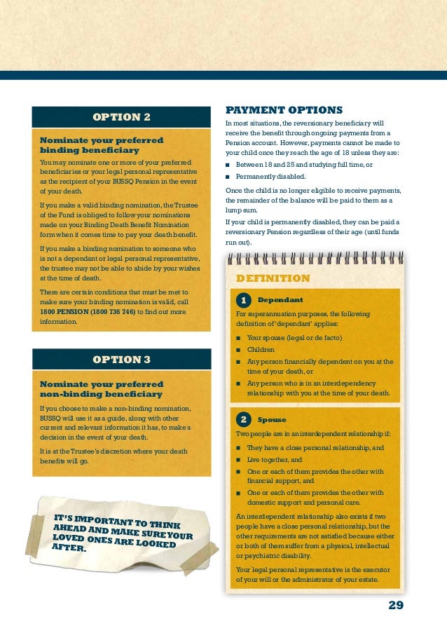 Binding death benefit nomination pension