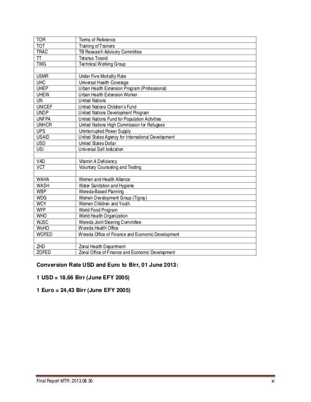 mtr report