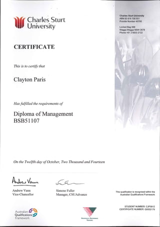 Diploma of Management - Paris