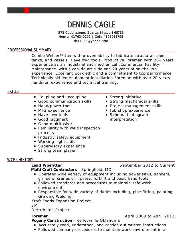 dennis cagle resume builder