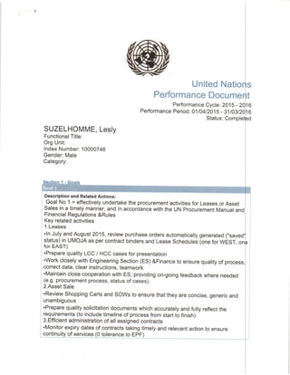 performance Report of Lesly (UN)