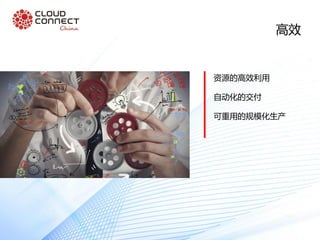 高效
资源的高效利用
自动化的交付
可重用的规模化生产
 