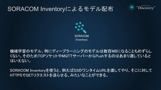SORACOM Inventoryˤǥ䲼
SORACOM
Inventory
CеѧΥǥ롢ؤ˥ǥ`ץ`˥󥰤ΥǥMBˤʤ뤳Ȥ᤺餷
ʤΤTCPåȤMQTT`Щ`PushΤϤޤmƤ
Ϥʤ
SORACOM InventoryʹȡS3Υ󥿥URLɤƤꡢˌ
HTTPSGETꥯȤͤ餻롢ߤʤȤǤ롣
 