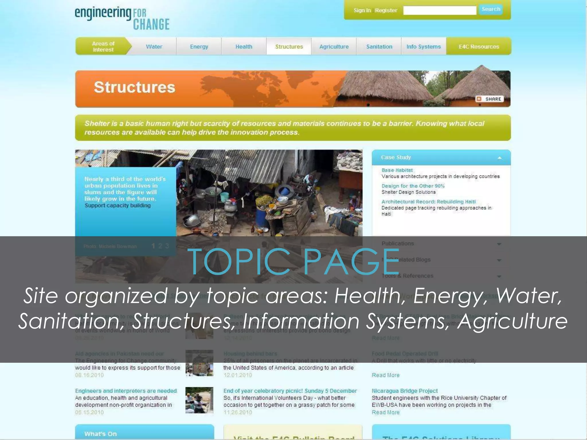 Create workspaces to post challenges,     brainstorm ideas and solutionsRead stories on how technology solutions have improved quality of life