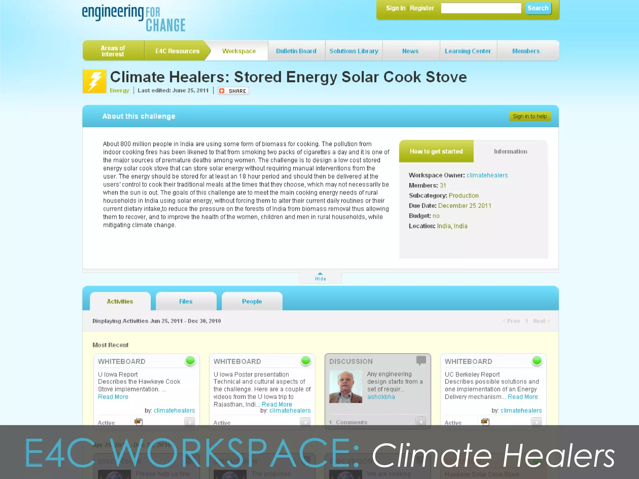 E4C features an open, innovative, user-friendly online platform that promotes..CONTENTCOMMUNITYCOLLABORATION28