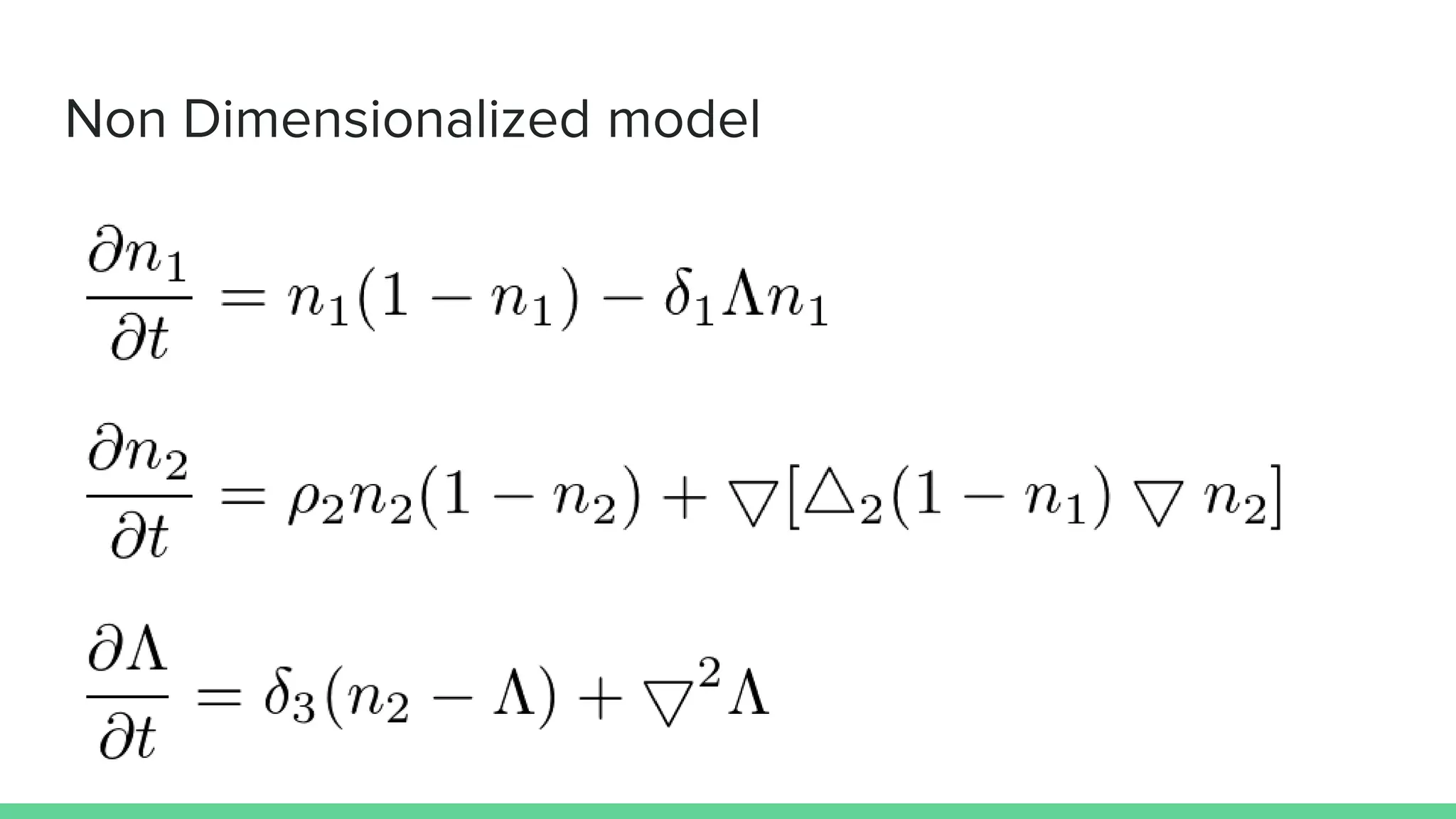 Non Dimensionalized model
 