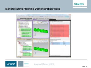 LOGOEX Unrestricted © Siemens AG 2014
Page 16
Manufacturing Planning Demonstration Video
 