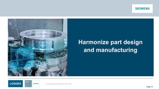 LOGOEX Unrestricted © Siemens AG 2016
Page 14
Harmonize part design
and manufacturing
 