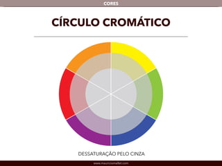 www.mauriciomallet.com
CORES
CÍRCULO CROMÁTICO
DESSATURAÇÃO PELO CINZA
 