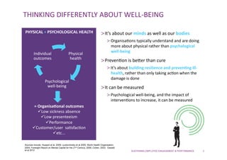 Sustaining Employee Engagement & Performance - Why Well-being Matters