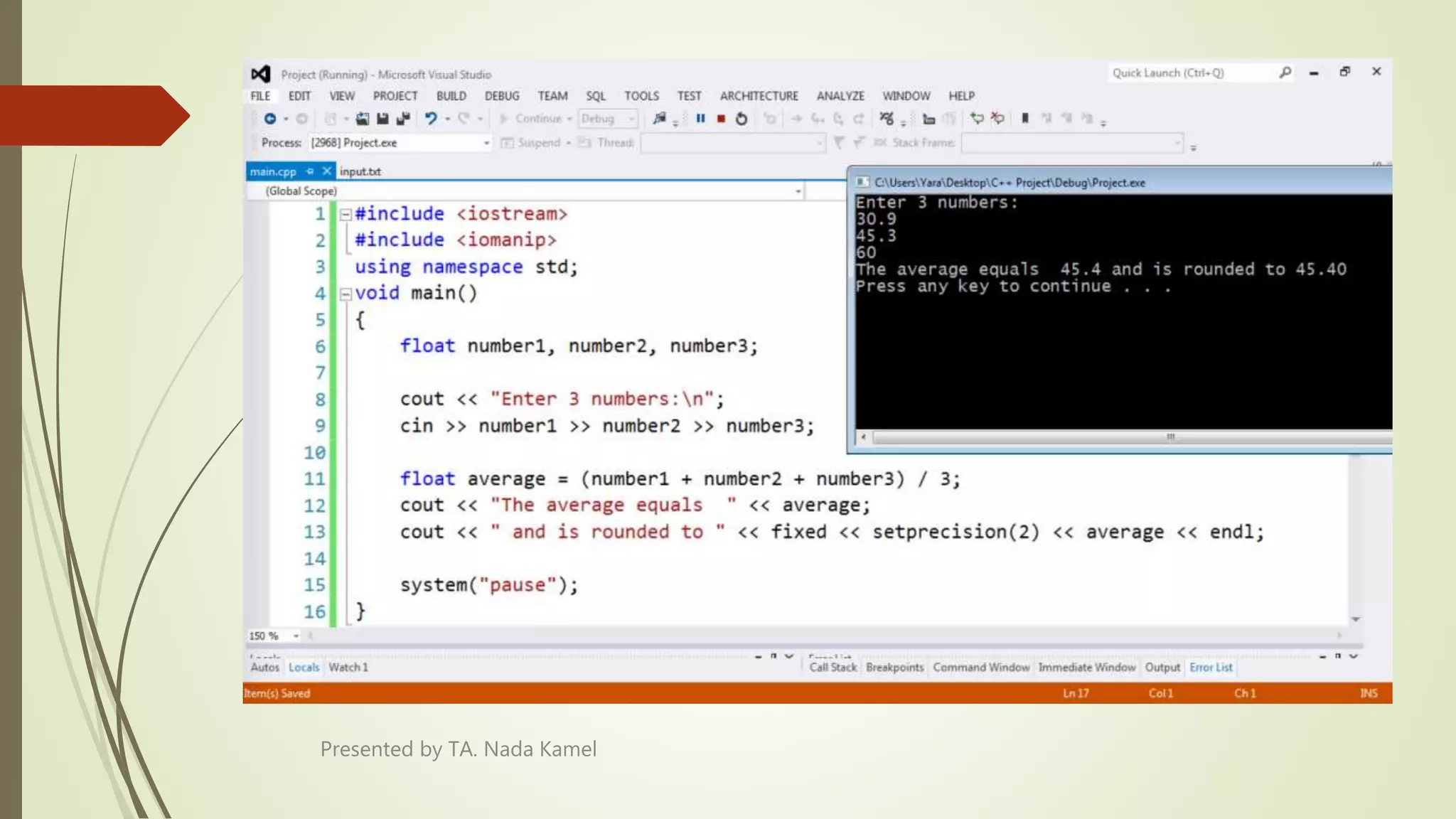 Presented by TA. Nada Kamel
 