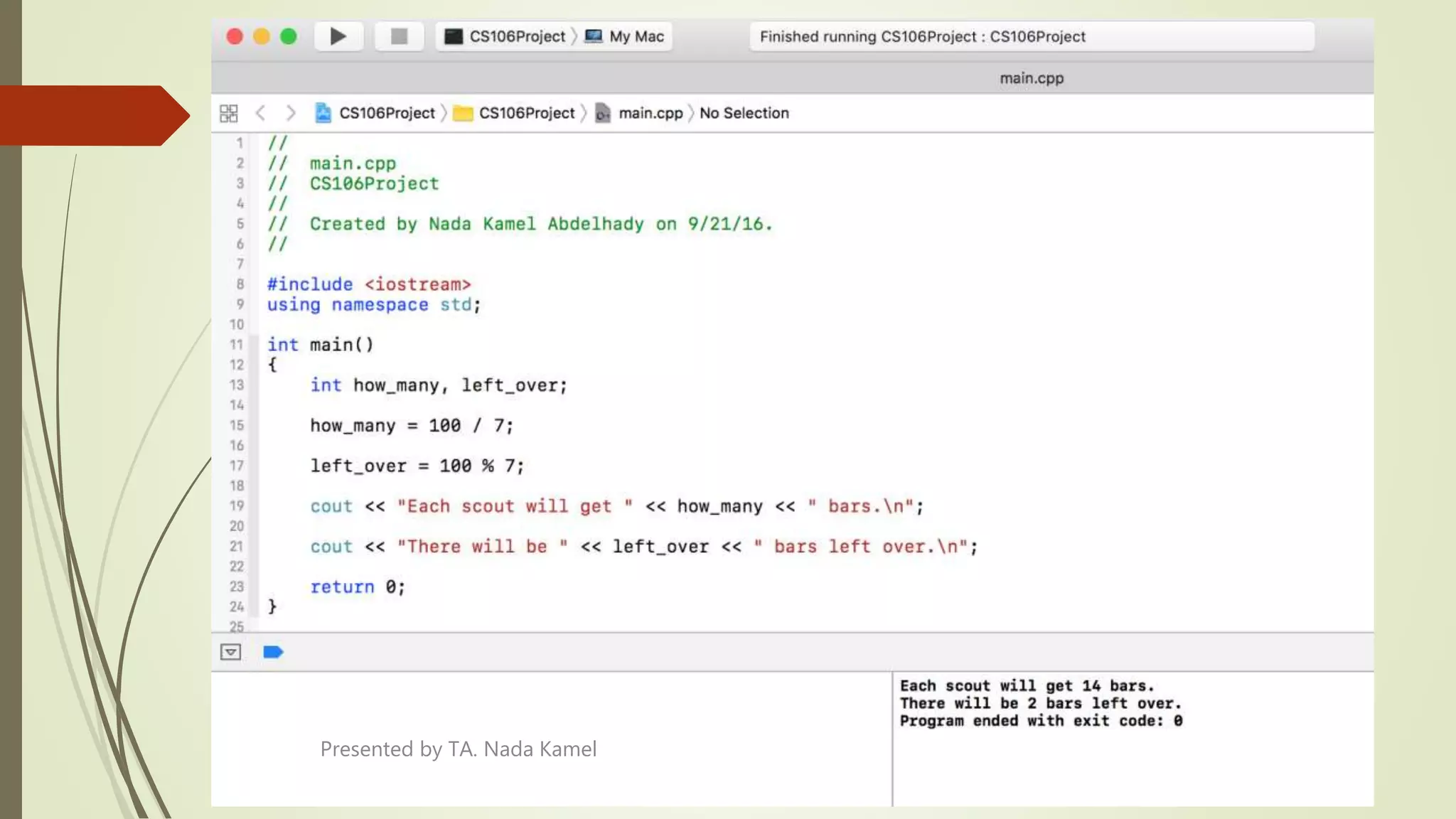 Presented by TA. Nada Kamel
 